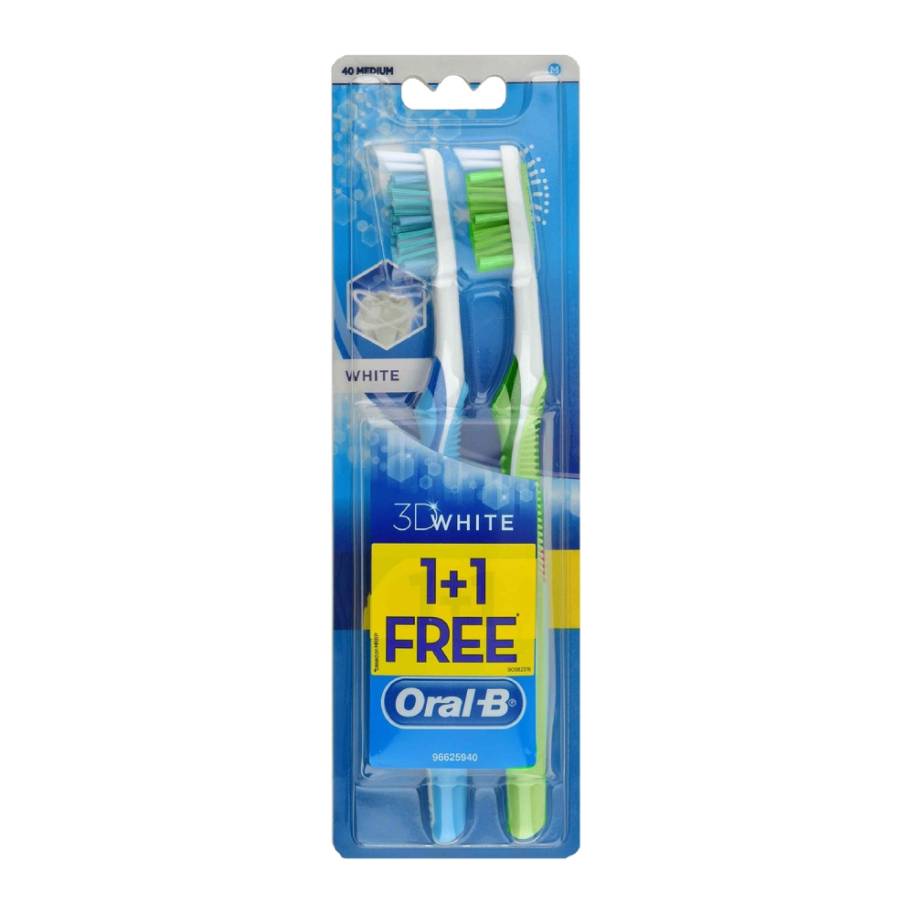 مسواک اورال بی Oral-B مدل 3D White برس مدیوم بسته 2 عددی