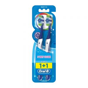 مسواک دو قلو اورال بی Oral-B مدل 5Way Clean برس مدیوم بسته 2 عددی