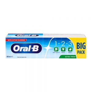 خمیر دندان اورال بی Oral-B سری 1.2.3 مدل Extra Fresh حجم 100 میل