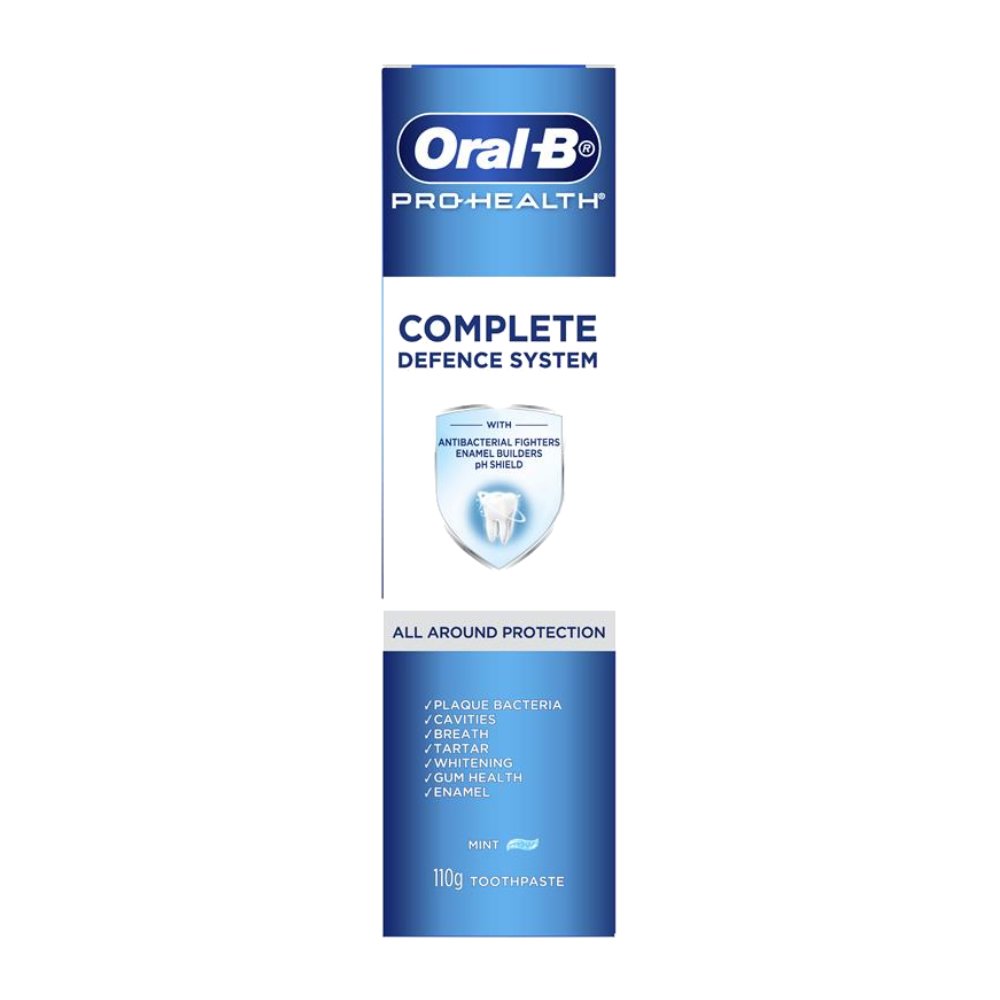 خمیر دندان اورال بی Oral-B مدل Complete Defence System حفاظت کامل از دهان و دندان وزن 110 گرم