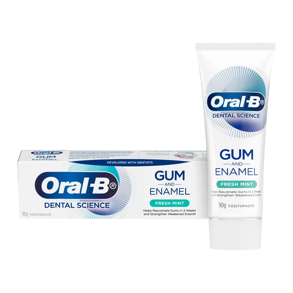 خمیر دندان اورال بی Oral-B سری Gum And Enamel مدل Fresh Mint حاوی عصاره نعنا وزن 90 گرم