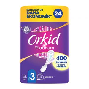 پد بهداشتی Orkid مدل Platinum سایز 3 مناسب شب و روز بسته 24 عددی