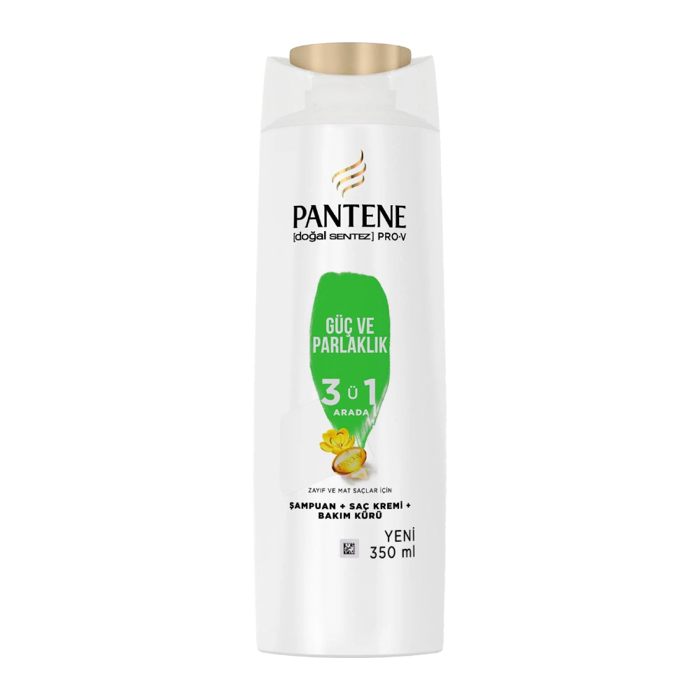 شامپو براق کننده پنتین Pantene سری Pro V مدل Power And Brightness مناسب موهای ضعیف و صدمه دیده حجم 350 میل