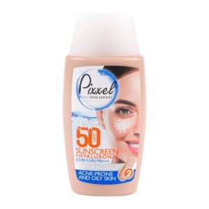 ضد آفتاب فلوئید رنگی پیکسل Pixxel مدل Natural Beige مخصوص پوست چرب، جوش دار حجم 50 میل