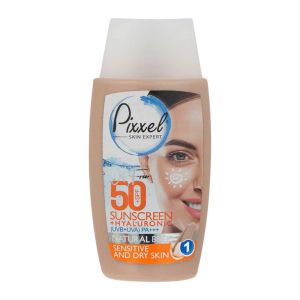 ضد آفتاب فلوئید رنگی پیکسل Pixxel مدل Natural Beige مخصوص پوست خشک و حساس حجم 50 میل