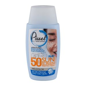 ضد آفتاب فلوئید بی رنگ پیکسل Pixxel مدل No Color مخصوص پوست چرب و جوش دار حجم 50 میل