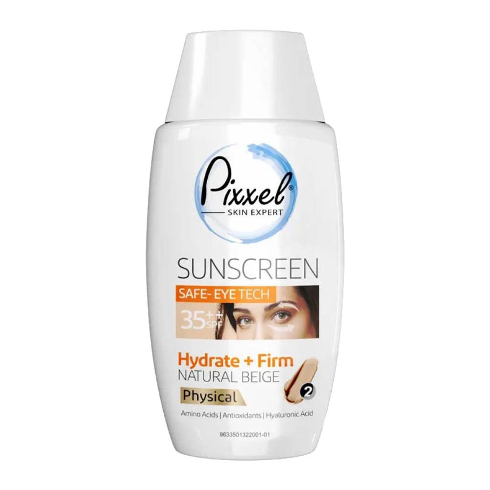 ضد آفتاب فیزیکال رنگی پیکسل Pixxel مدل Natural Beige مناسب دور چشم حجم 50 میل