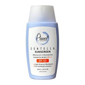 ضد آفتاب بی رنگ پیکسل Pixxel مدل Centella سنتلا حاوی SPF50+ حجم 50 میل
