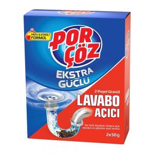 پودر لوله باز کن Por-Coz مدل Lavabo Acic  بسته دو عددی وزن 100گرم
