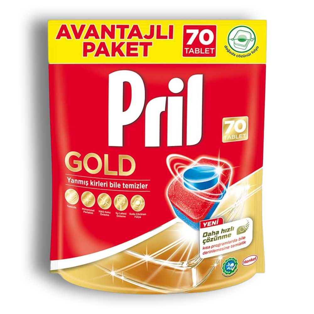 قرص ماشین ظرفشویی Pril سری Gold تعداد 70 عدد