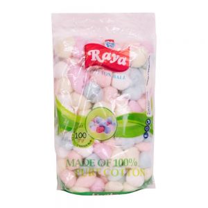 پنبه توپک رنگی رایا Raya مدل Colored Cotton Balls وزن 100 گرم