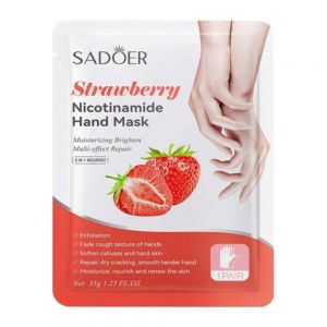 ماسک پوشیدنی دست Sadoer مدل Strawberry جوانسازی پوست وزن 35 گرم