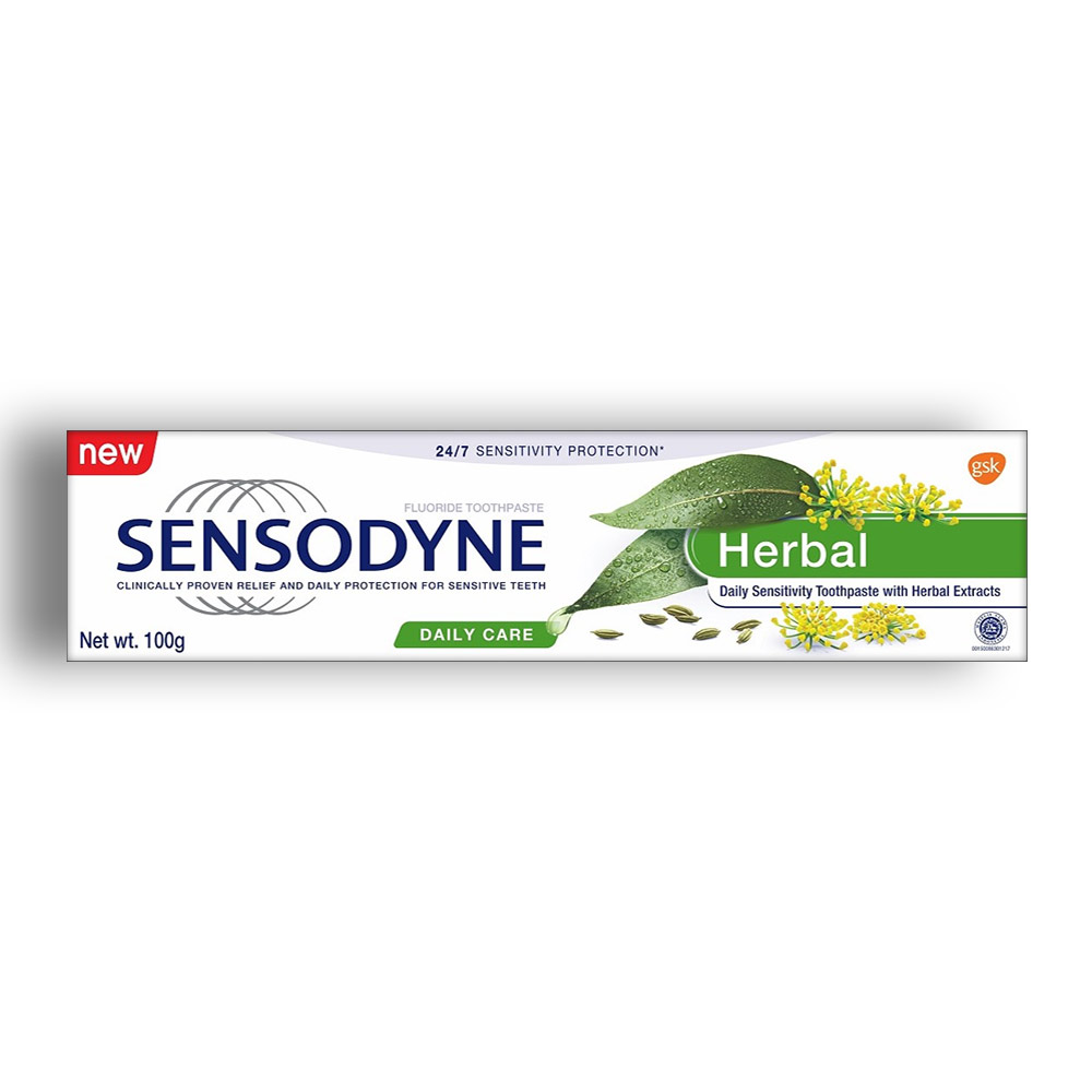 خمیر دندان Sensodyne مدل Herbal Daily Care حاوی فلوراید حجم 100 گرم