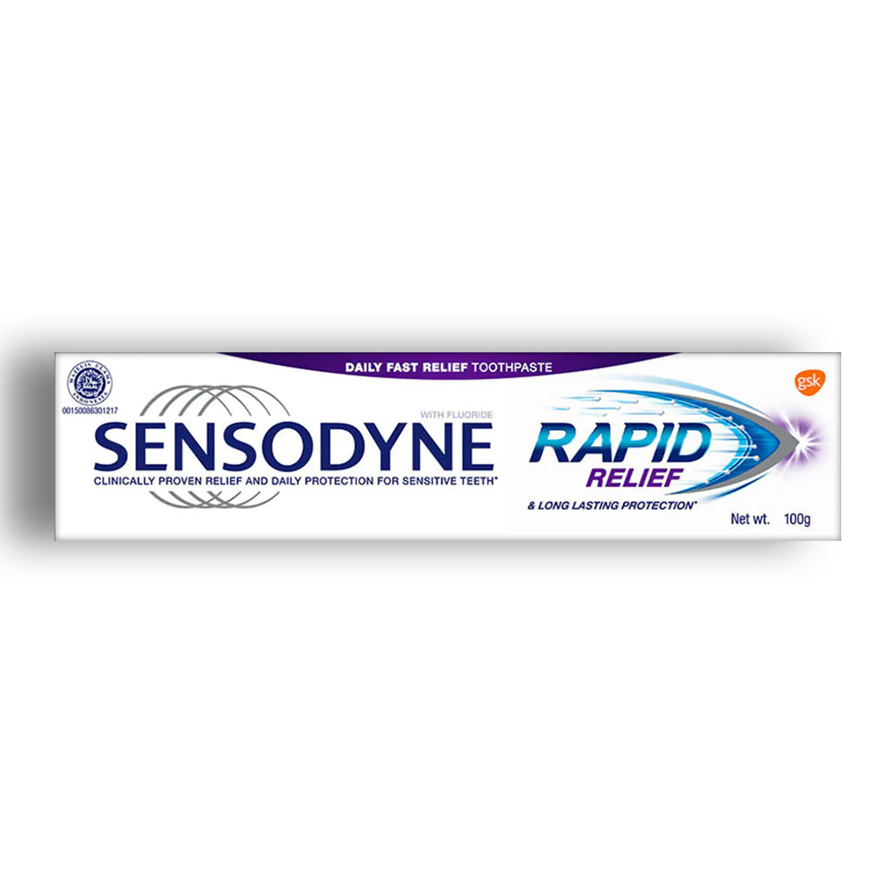 خمیر دندان Sensodyne مدل Rapid Relief حاوی فلوراید حجم 100 گرم
