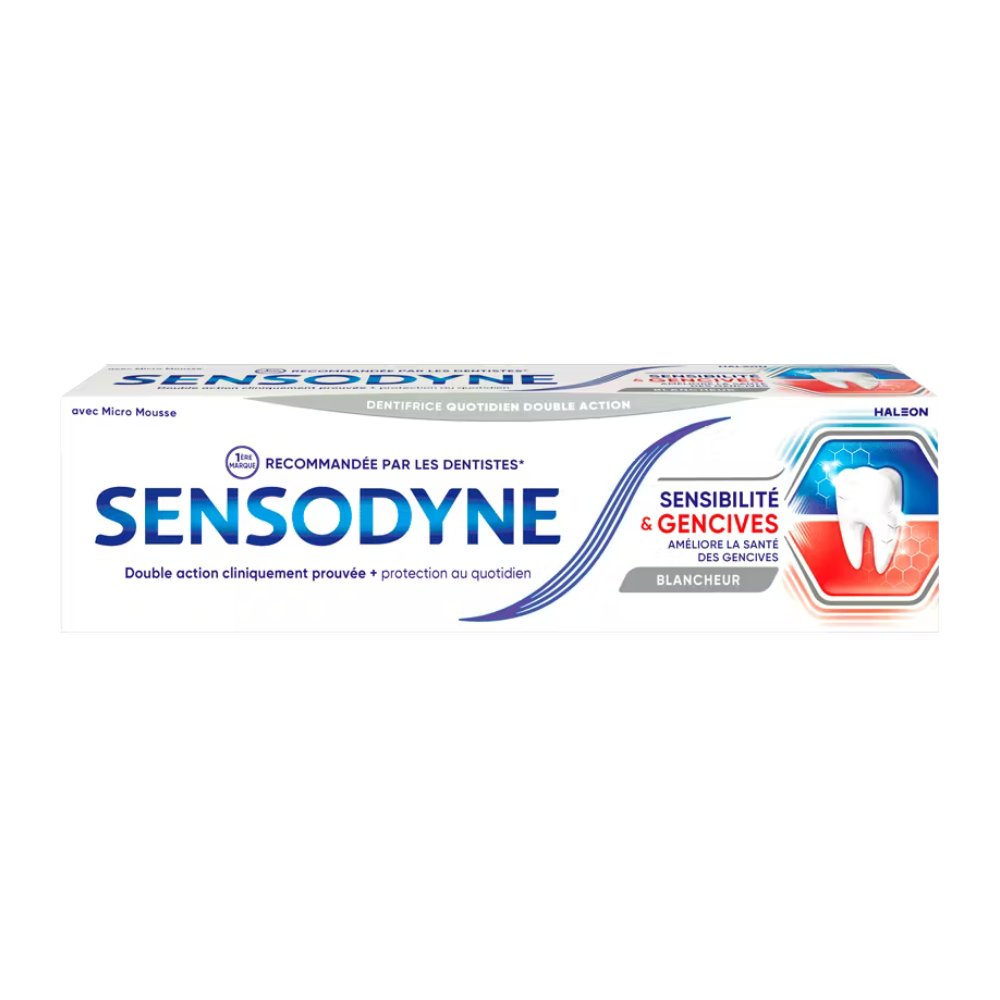 خمیر دندان سفید کننده سنسوداین Sensodyne سری Sensibilite And Gencives مدل Blancheur حجم 75 میل