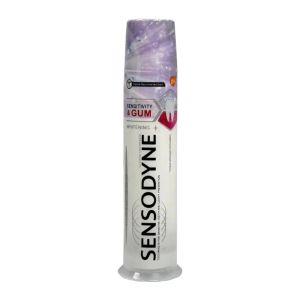 خمیر دندان پمپی سنسوداین Sensodyne سری Sensitive And Gum مدل Whitening سفید کننده حجم 100 میل