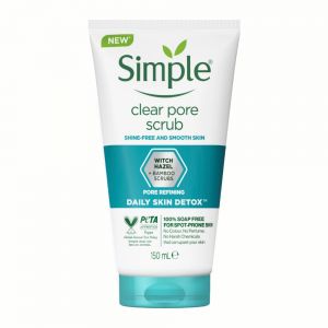 اسکراب سم زدای پوست سیمپل Simple مدل Clear Pore مناسب استفاده روزانه حجم 150 میل