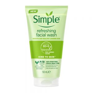 ژل شستشوی صورت سیمپل Simple مدل Refreshing Facial Wash مناسب انواع پوست حجم 150 میل