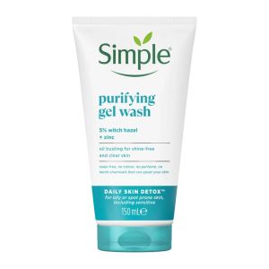ژل شستشو صورت سیمپل Simple مدل Purifying مناسب پوست چرب و مستعد جوش حجم 150 میل
