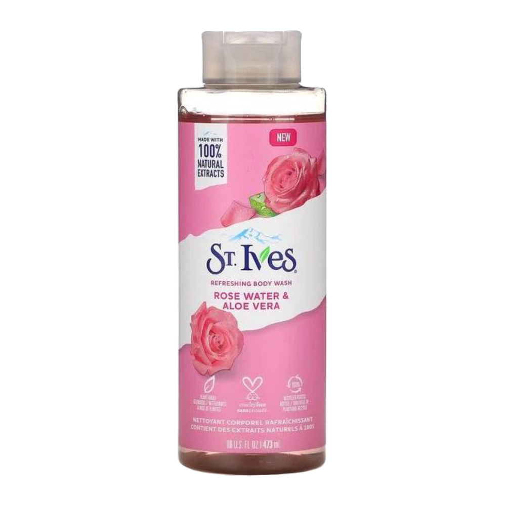 شامپو بدن St. Ives مدل Rose Water And Aloe Vera حاوی گلاب وآلوورا حجم 650 میل