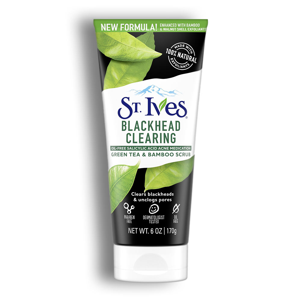 اسکراب چای سبز و بامبو St. Ives مدل Blackhead Clearing وزن 170 گرم