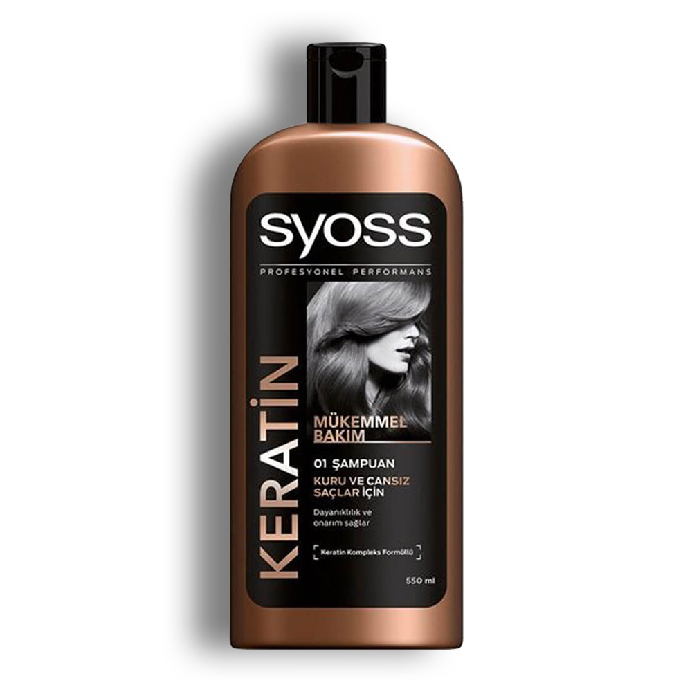 شامپو موی سر Syoss مدل Keratin حاوی کراتین مناسب موهای خشک و ضعیف حجم 550 میل