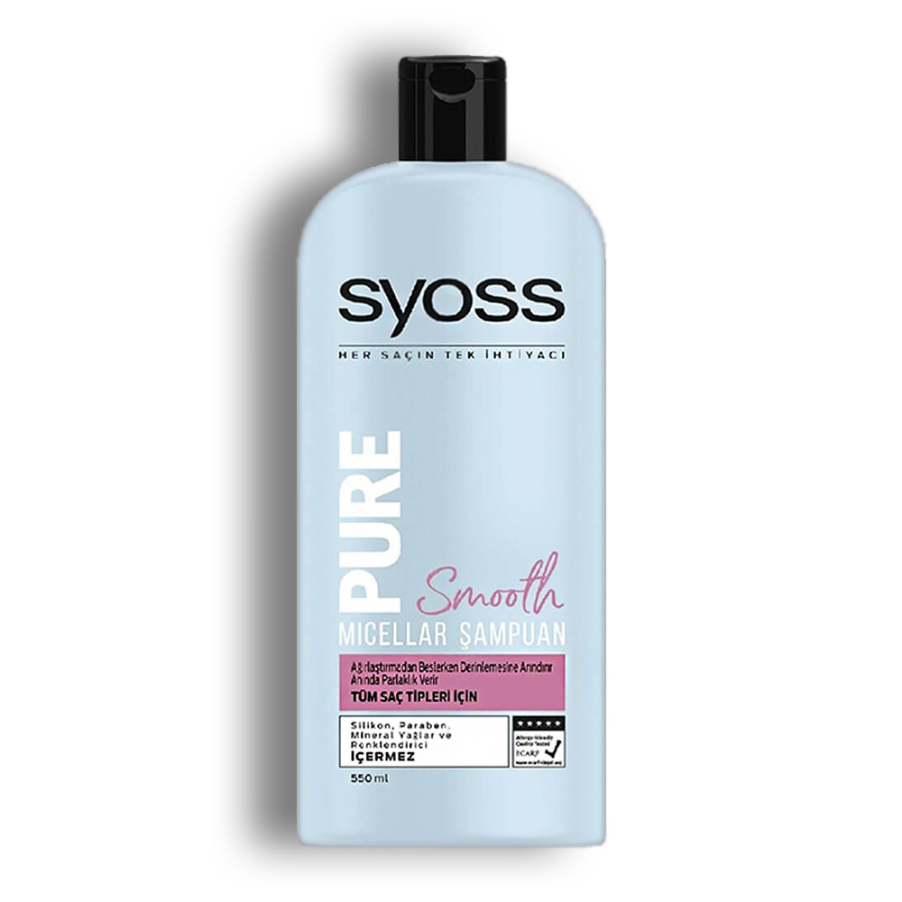 شامپو میسلار موی سر Syoss مدل Pure Smooth حجم 550 میل