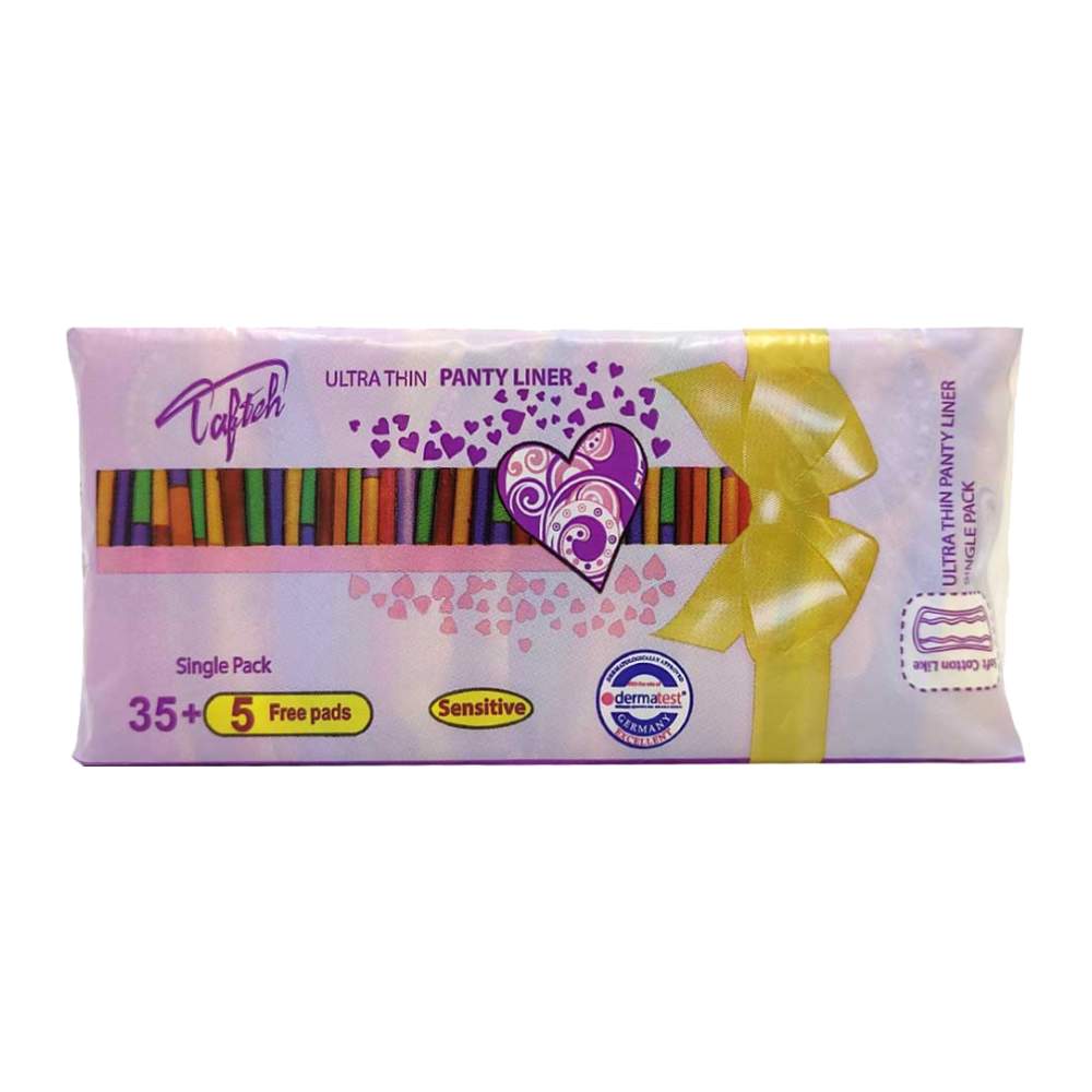 پد بهداشتی روزانه تافته Tafteh مدل Ultra Thin خیلی نازک بسته 40 عددی