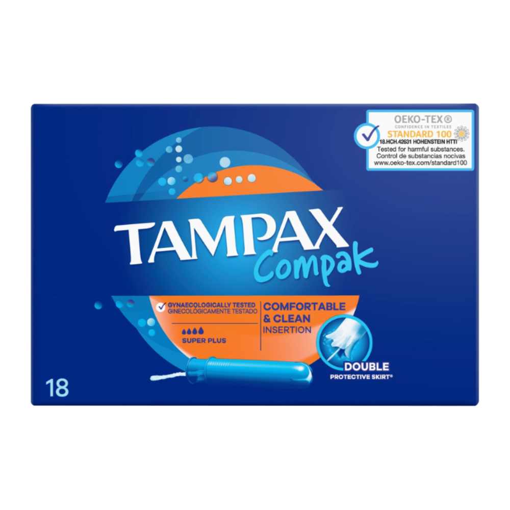 تامپون Tampax سری Compak مدل Super Plus بسته 18 عددی