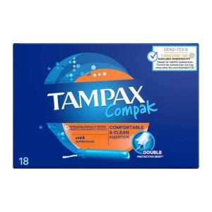 تامپون Tampax سری Compak مدل Super Plus بسته 18 عددی