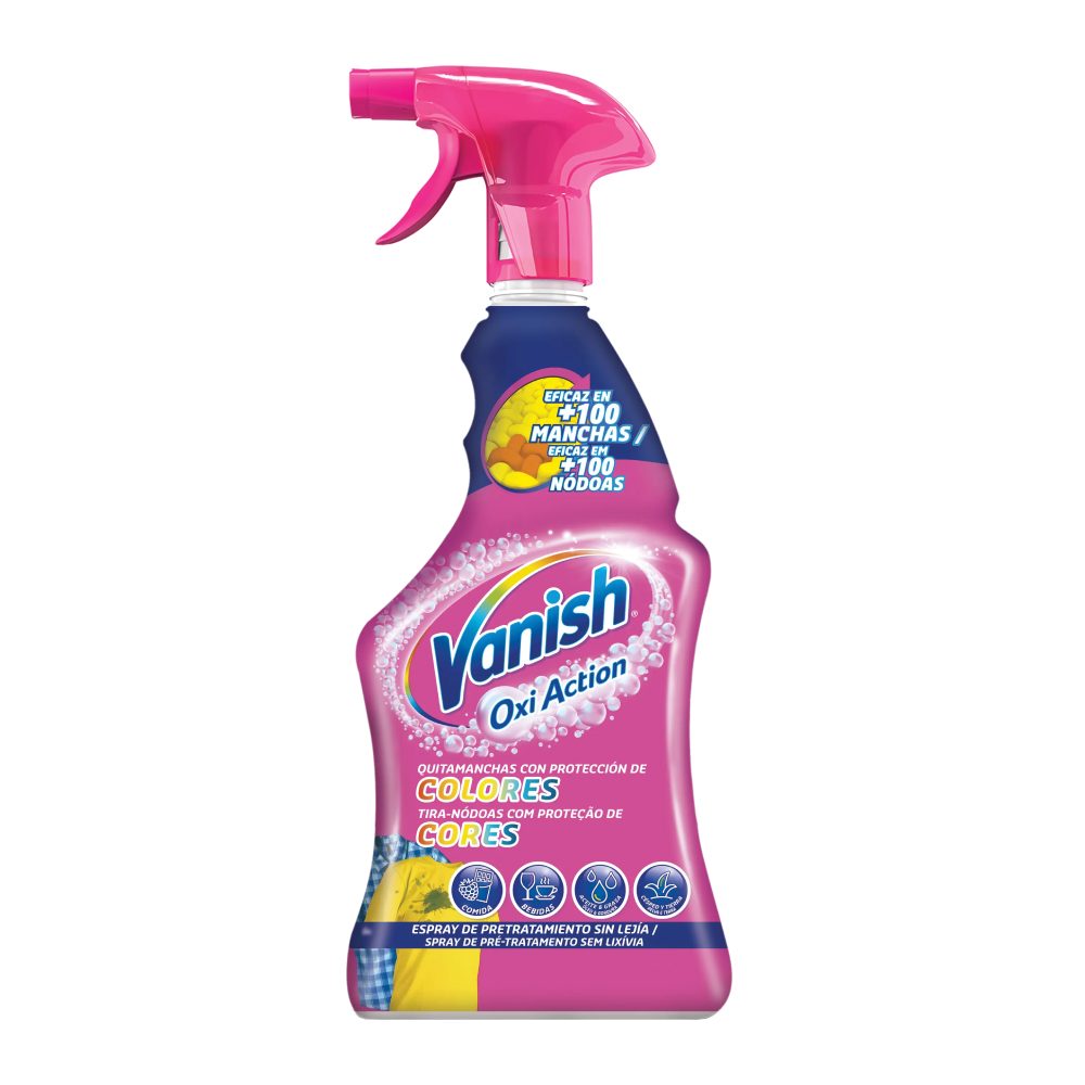 اسپری لکه بر لباس و پارچه ونیش Vanish سری Oxi Action مدل Colores Cores حجم 750 میل