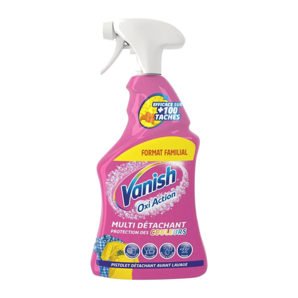 اسپری لکه بر لباس و پارچه ونیش Vanish سری Oxi Action مدل Multi Derachant Couleurs حجم 750 میل