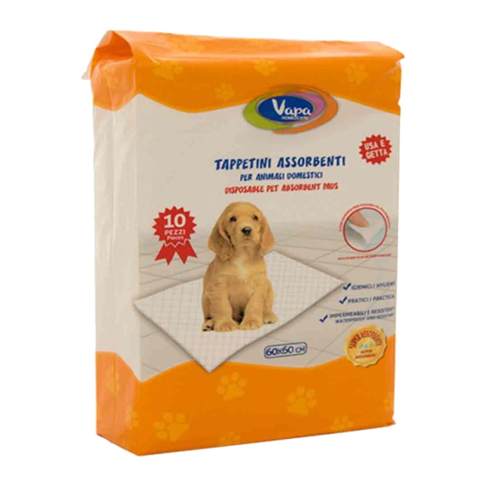 زیر انداز بهداشتی حیوانات خانگی واپا Vapa حاوی پودر جاذب بو گیر بسته 10 عددی