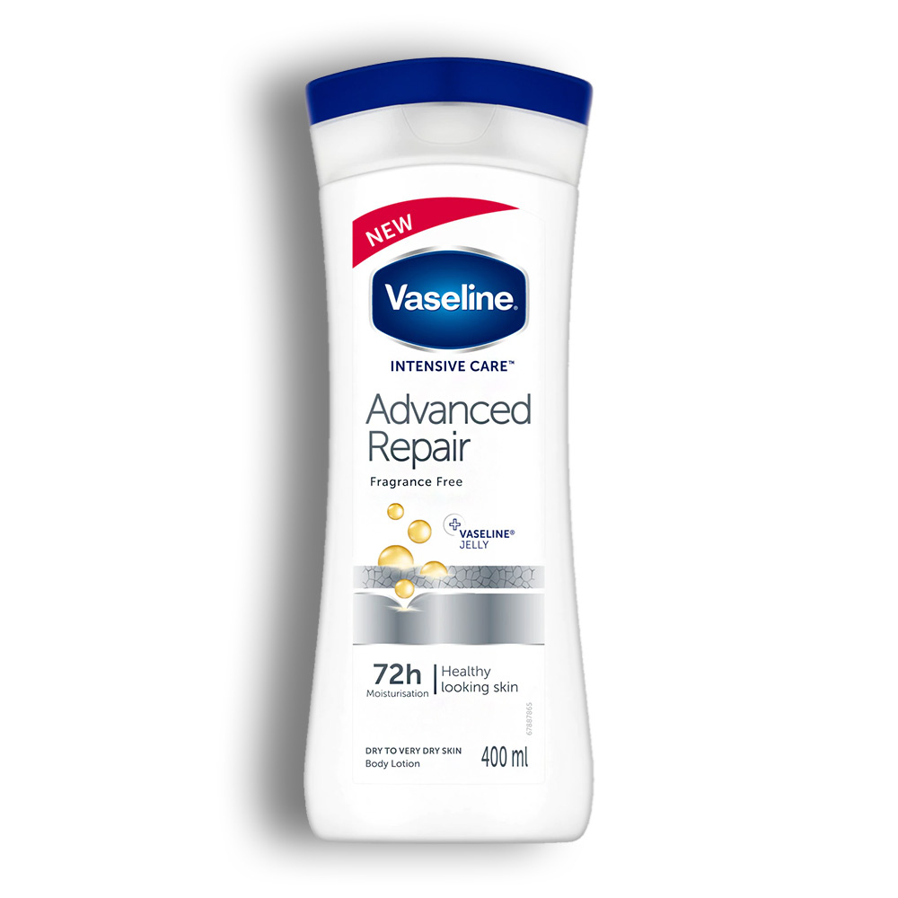 لوسیون بدن Vaseline سری Intensive Caree مدل Advanced Repair مناسب پوست خشک تا خیلی خشک حجم 400 میل