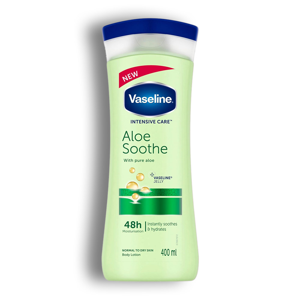 لوسیون بدن Vaseline سری Intensive Caree مدل Aloe Soothe مناسب پوست معمولی حجم 400 میل