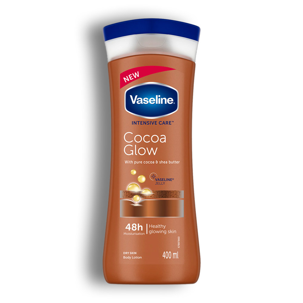 لوسیون بدن Vaseline سری Intensive Caree مدل Cocoa Glow مناسب پوست خشک حجم 400 میل