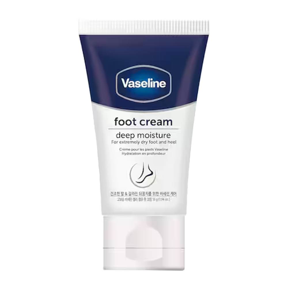 کرم مرطوب کننده پوست پا وازلین Vaseline مدل Deep Moisture مناسب پوست خشک و ترک‌ خورده وزن 55 گرم