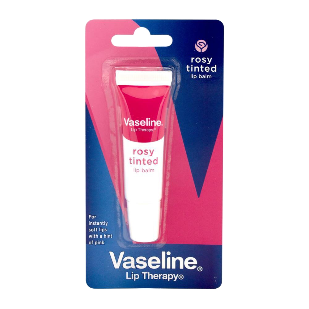 بالم لب تیوپی وازلین Vaseline مدل Rosy Tinted رایحه گل رز وزن 10 گرم