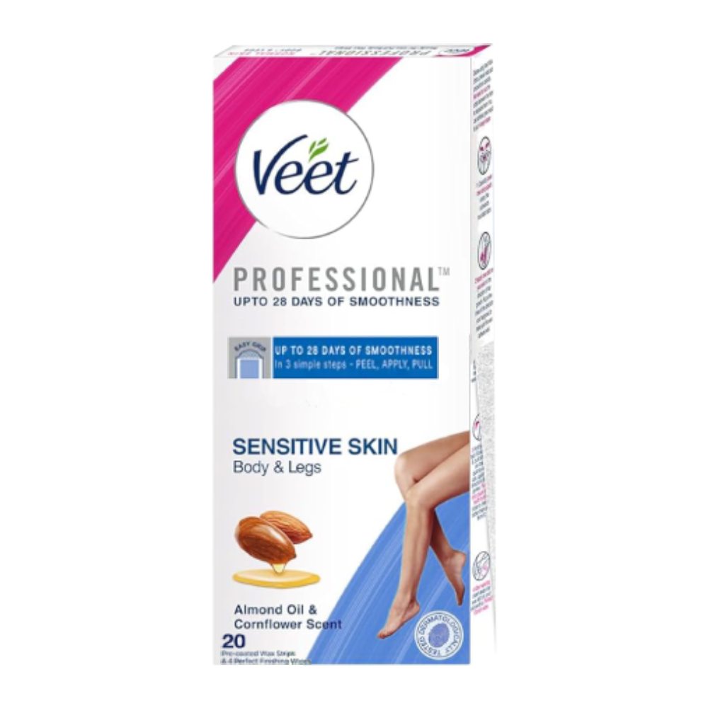نوار مو بر ویت Veet مدل Professional مناسب پوست های حساس بسته 20 عددی