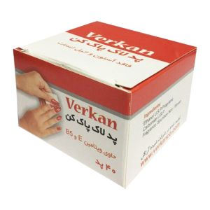 پد لاک پاک کن ورکان Verkan فاقد آستون و اتیل استات بسته 40 عددی