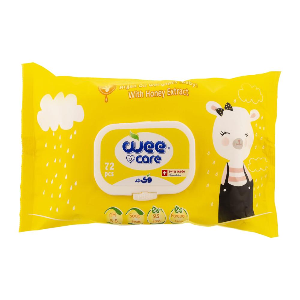 دستمال مرطوب کودک وی کر Wee Care مدل Argan Oil حاوی روغن آرگان بسته 72 عددی