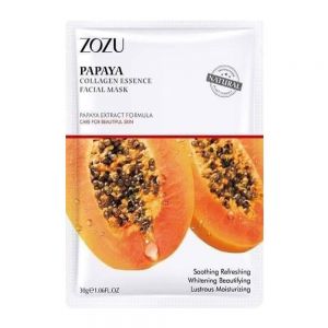 ماسک صورت ورقه ای Zozu مدل Papaya مناسب انواع پوست وزن 30 گرم